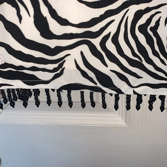 Vintage Katherine Kay Zebra Print Beaded Skirt - Picture 3 of 5